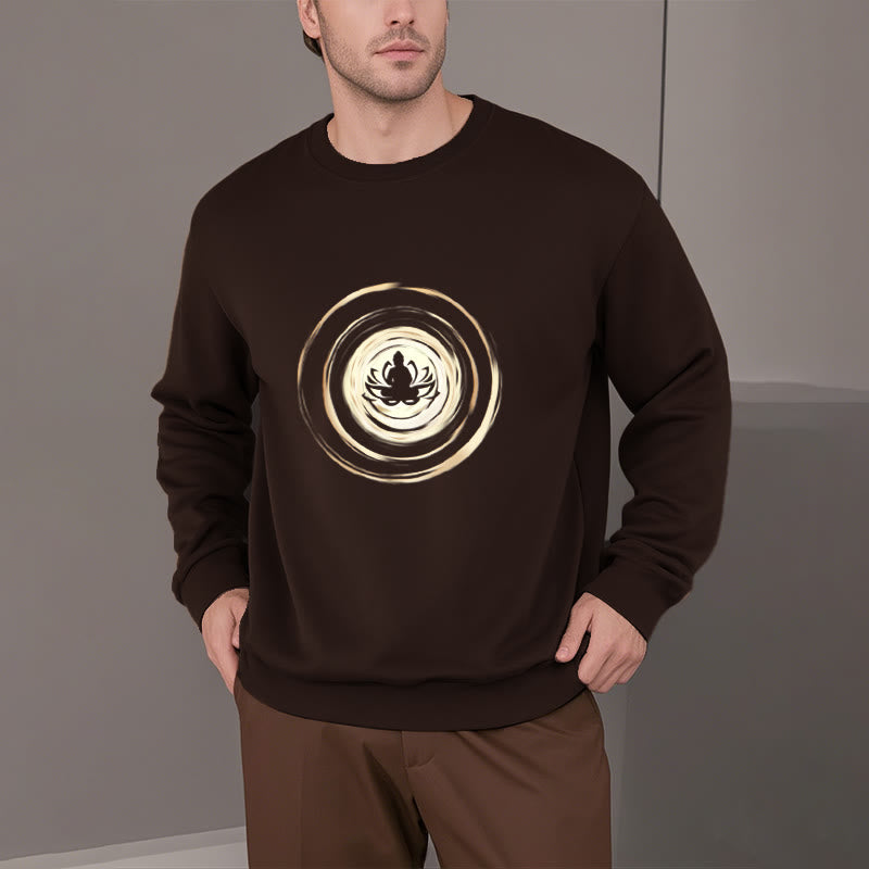 Buddha Stones Lotus Buddha Fleece Lined Sweatshirt