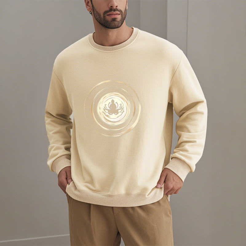 Buddha Stones Lotus Buddha Fleece Lined Sweatshirt