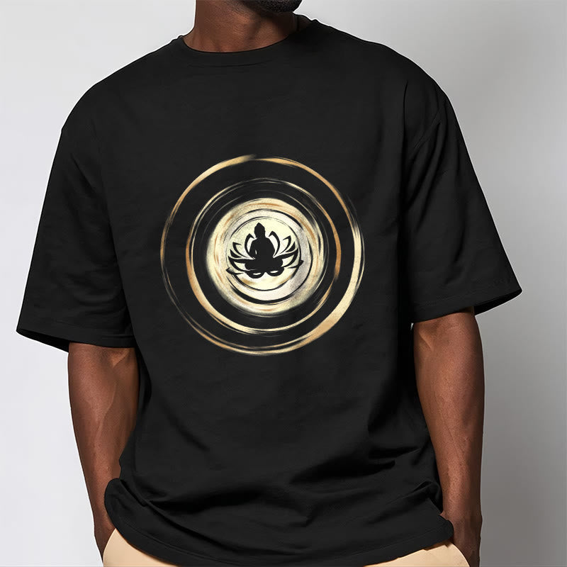 Buddha Stones Meditating Buddha Lotus Pattern Tee T-shirt - image 2