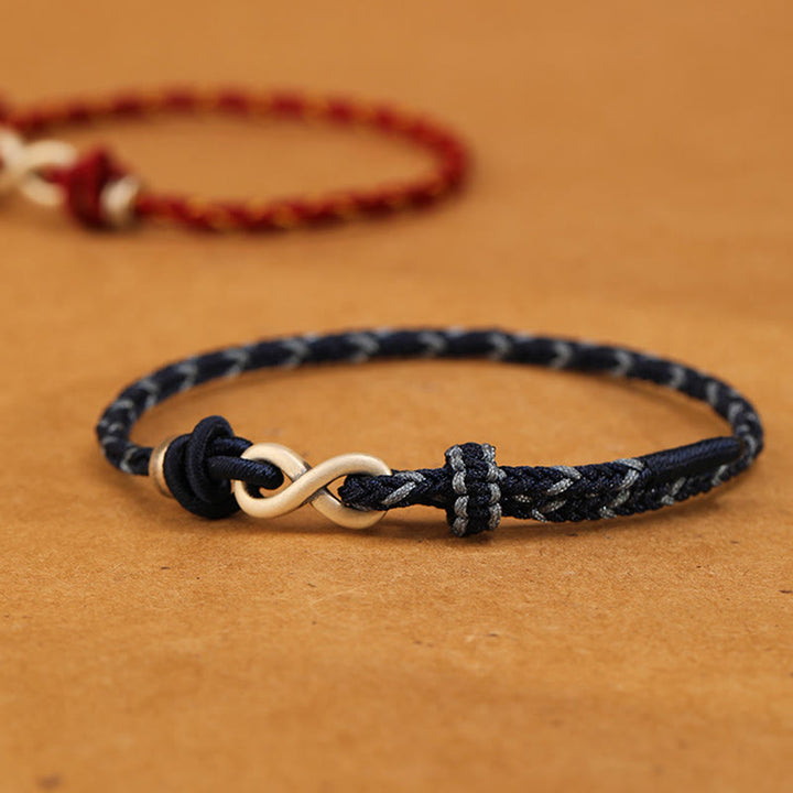 Buddha Stones Handmade 999 Sterling Silver Endless Knot Infinity Symbol Luck Rope Bracelet - image 11