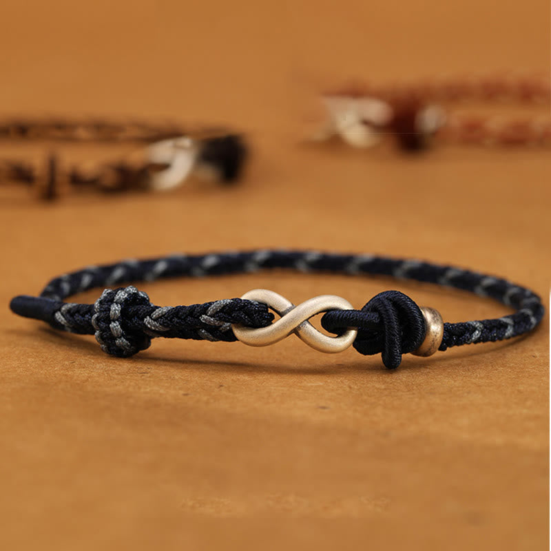 Buddha Stones Handmade 999 Sterling Silver Endless Knot Infinity Symbol Luck Rope Bracelet - image 10