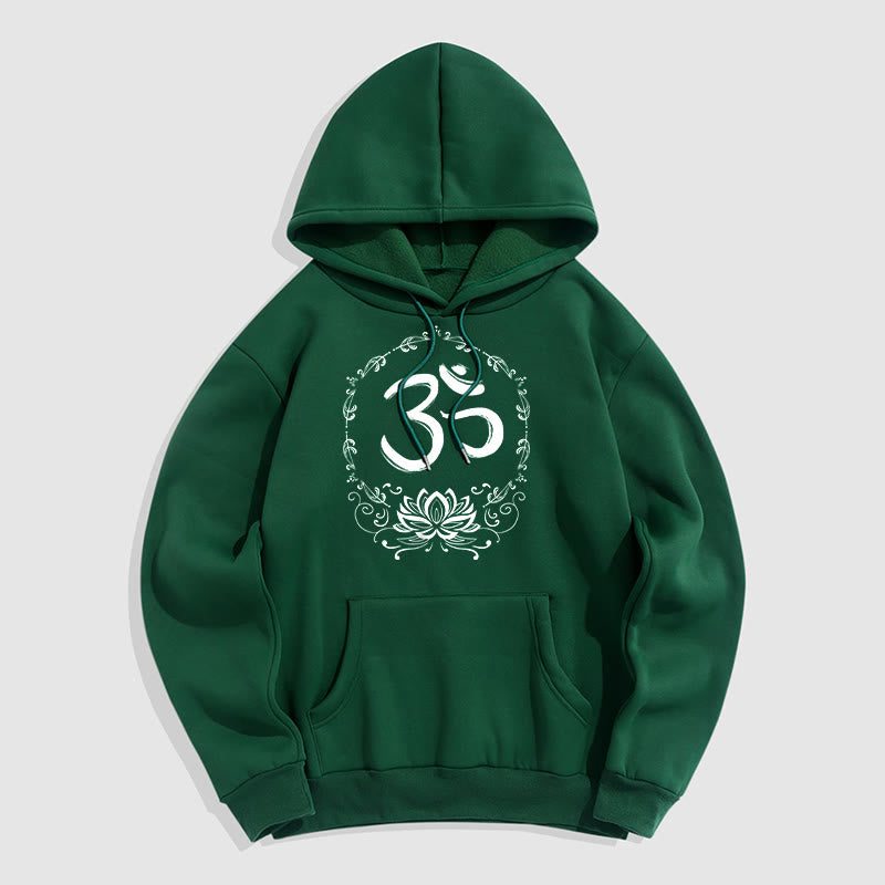 Buddha Stones OM Lotus Sketch Fleece Lined Hoodie