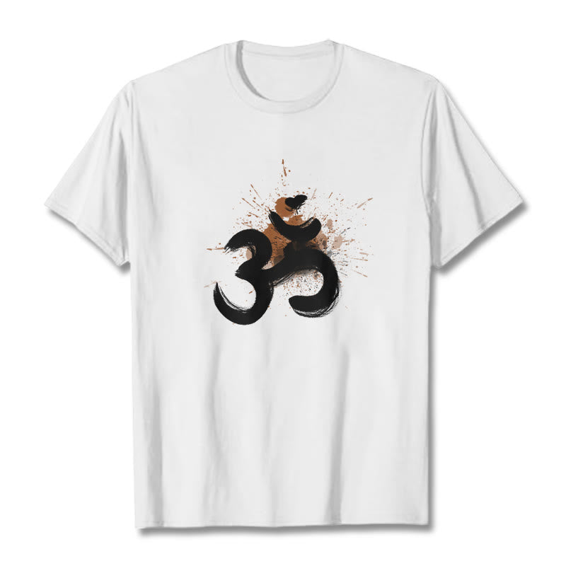 Buddha Stones OM Sanskrit Design Cotton Tee T-shirt - White - 2XL - image 1