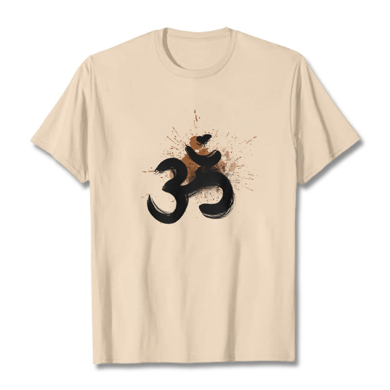 Buddha Stones OM Sanskrit Design Cotton Tee T-shirt - Bisque - 2XL - image 12