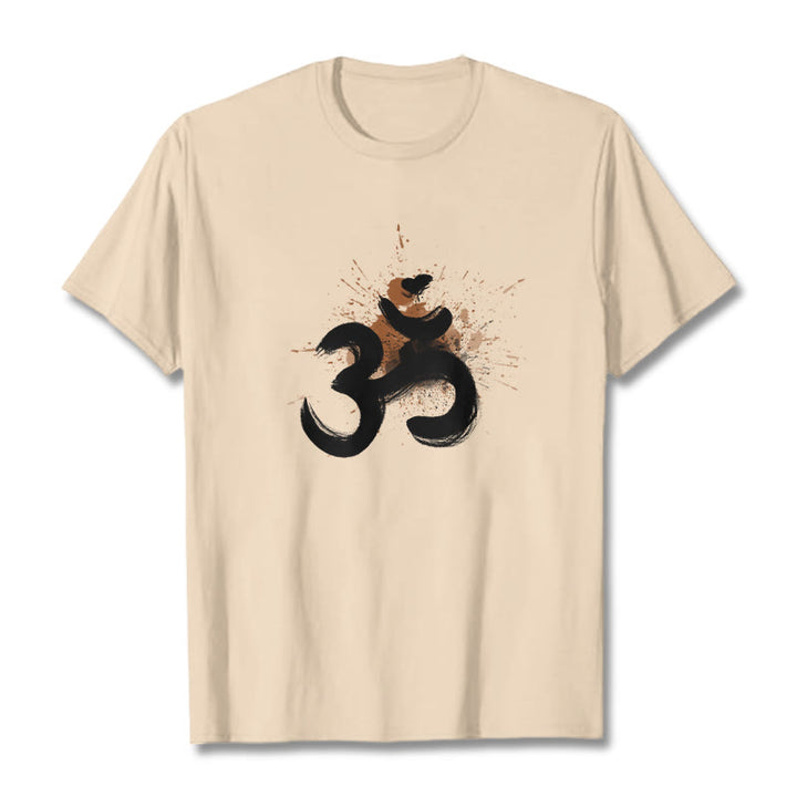 Buddha Stones OM Sanskrit Design Cotton Tee T-shirt - Bisque - 2XL - image 12