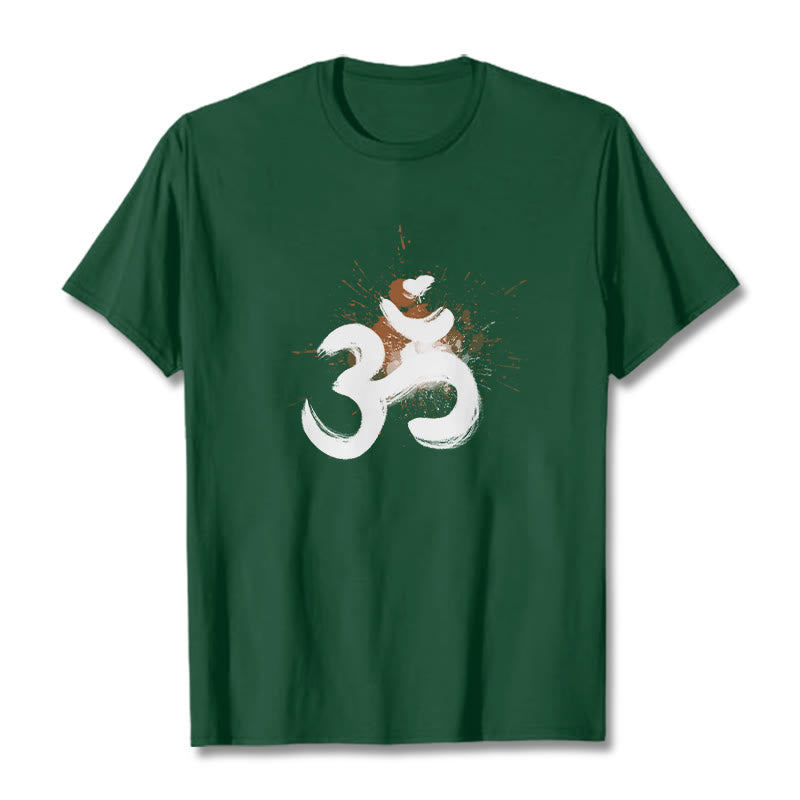 Buddha Stones OM Sanskrit Design Cotton Tee T-shirt - ForestGreen - 2XL - image 9