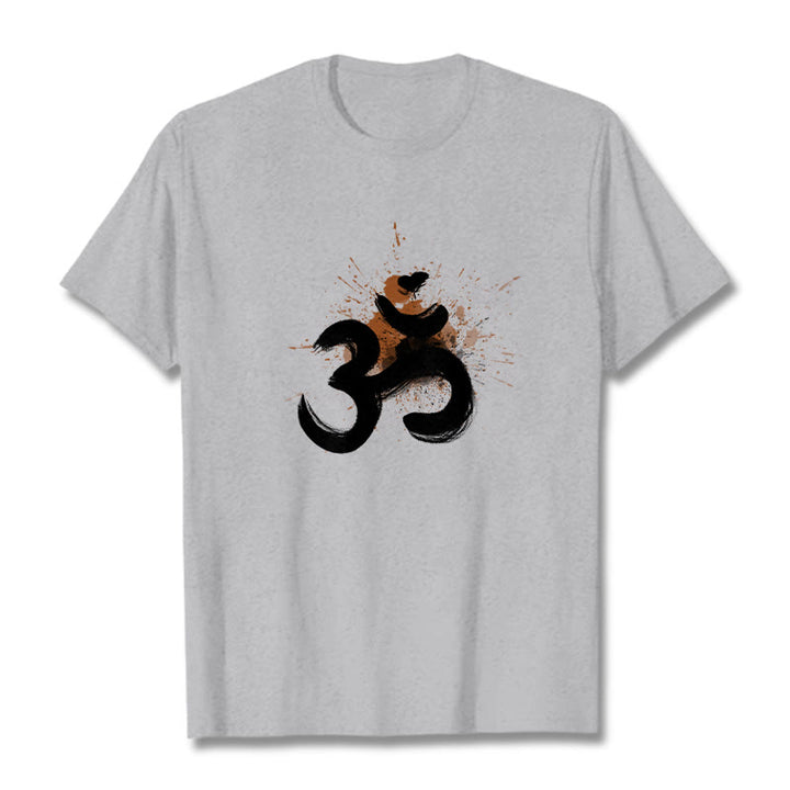 Buddha Stones OM Sanskrit Design Cotton Tee T-shirt - LightGrey - 2XL - image 20