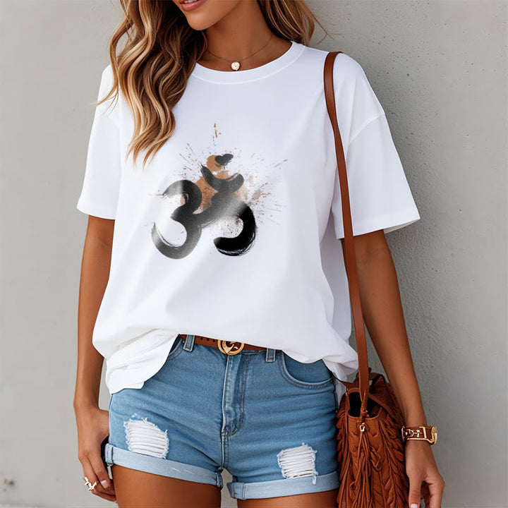 Buddha Stones OM Sanskrit Design Cotton Tee T-shirt - image 3
