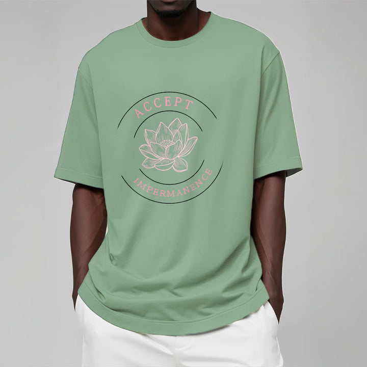 Buddha Stones  Lotus Accept Impermanence Cotton Tee T-shirt - image 19