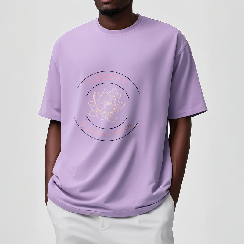 Buddha Stones  Lotus Accept Impermanence Cotton Tee T-shirt - image 16