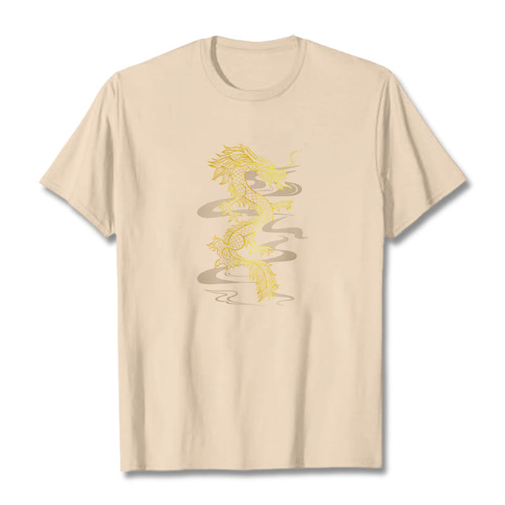 Buddha Stones Golden Dragon Cotton Tee T-shirt - Bisque - 2XL - image 13