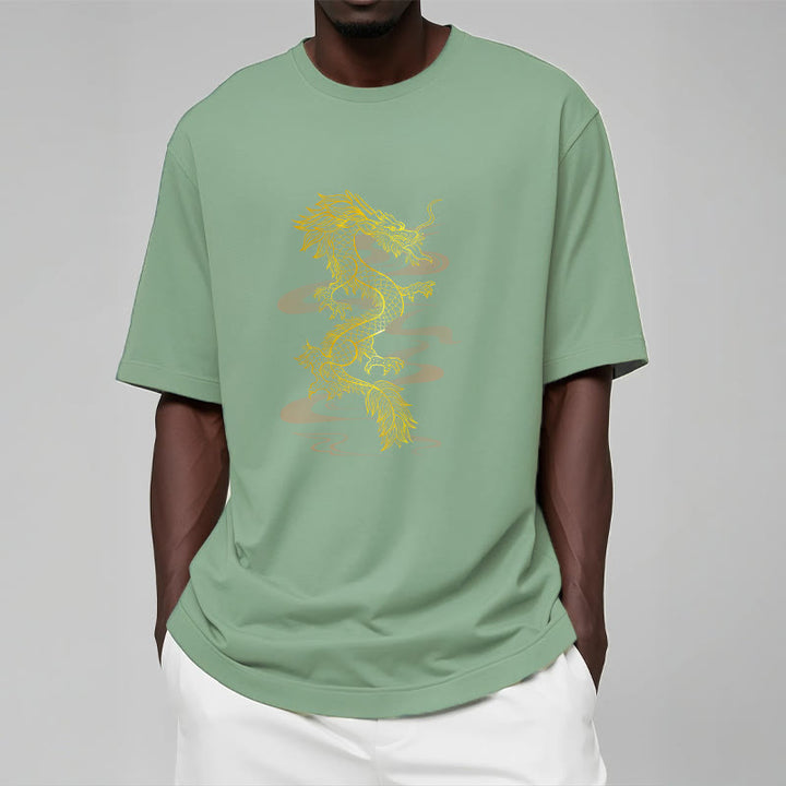 Buddha Stones Golden Dragon Cotton Tee T-shirt - image 16