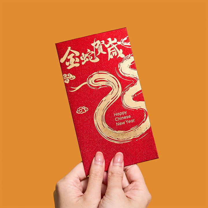 Buddha Stones 6Pcs Chinese Red Envelope Year of the Snake Lucky Money Envelopes 2025 New Year