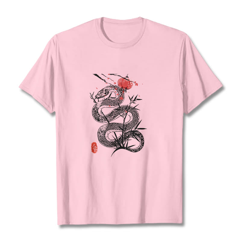 Buddha Stones Lantern Bamboo Leaves Snake Design Cotton Tee T-shirt - image 19
