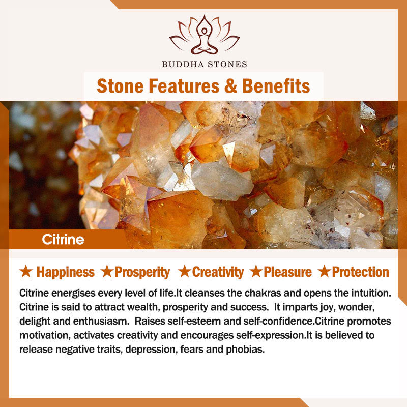 Buddha Stones Natural Citrine Pixiu Prosperity Bracelet