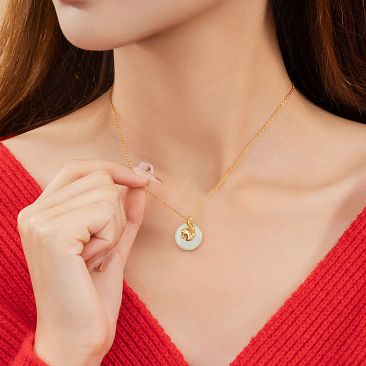 Buddha Stones Chinese Zodiac Hetian Jade 925 Sterling Silver Abundance Necklace Pendant - image 22