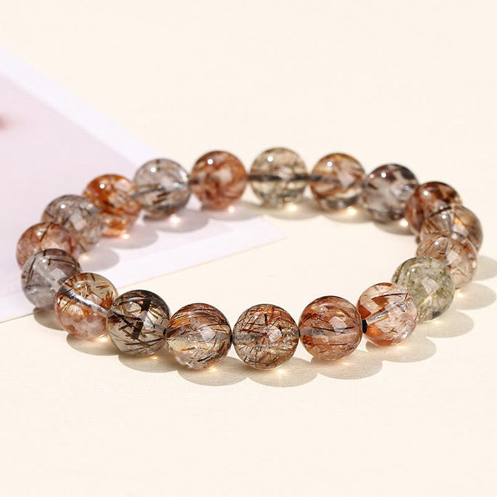 Buddha Stones Natural Super Seven Crystal Positive Growth Bracelet