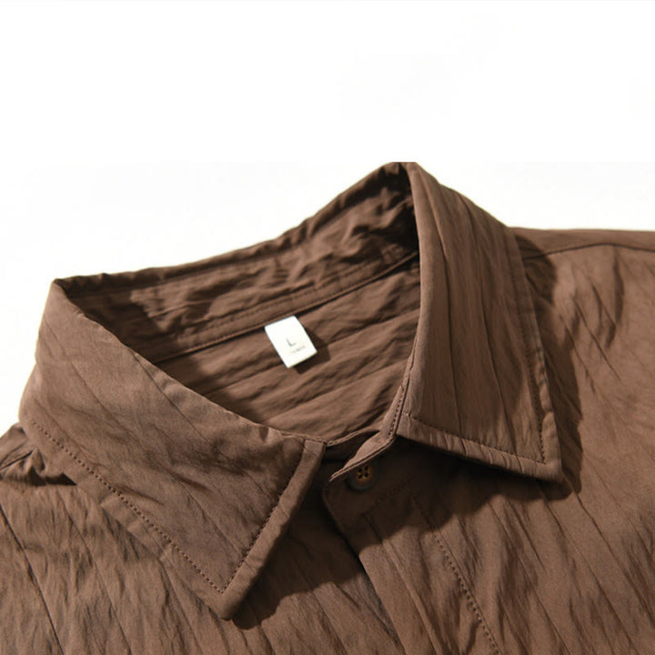 Buddha Stones Casual Solid Color Long Sleeve Men's Shirt With Pocket - image 5