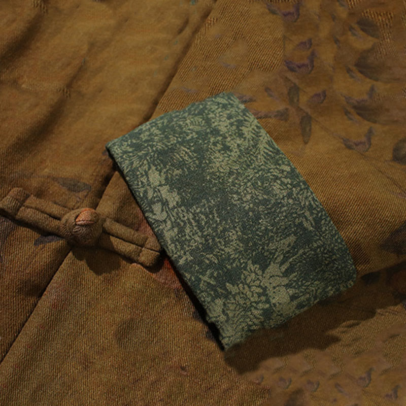 Buddha Stones Leaves Flower Frog-button Tang Suit Cotton Men's Jacket Shirt  - image 19