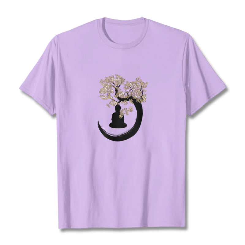 Buddha Stones Buddha Sitting Under The Tree Cotton Tee T-shirt - Plum - 2XL - image 6