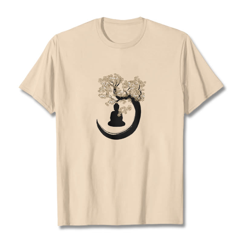 Buddha Stones Buddha Sitting Under The Tree Cotton Tee T-shirt - Bisque - 2XL - image 4