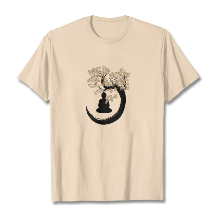Buddha Stones Buddha Sitting Under The Tree Cotton Tee T-shirt - Bisque - 2XL - image 4