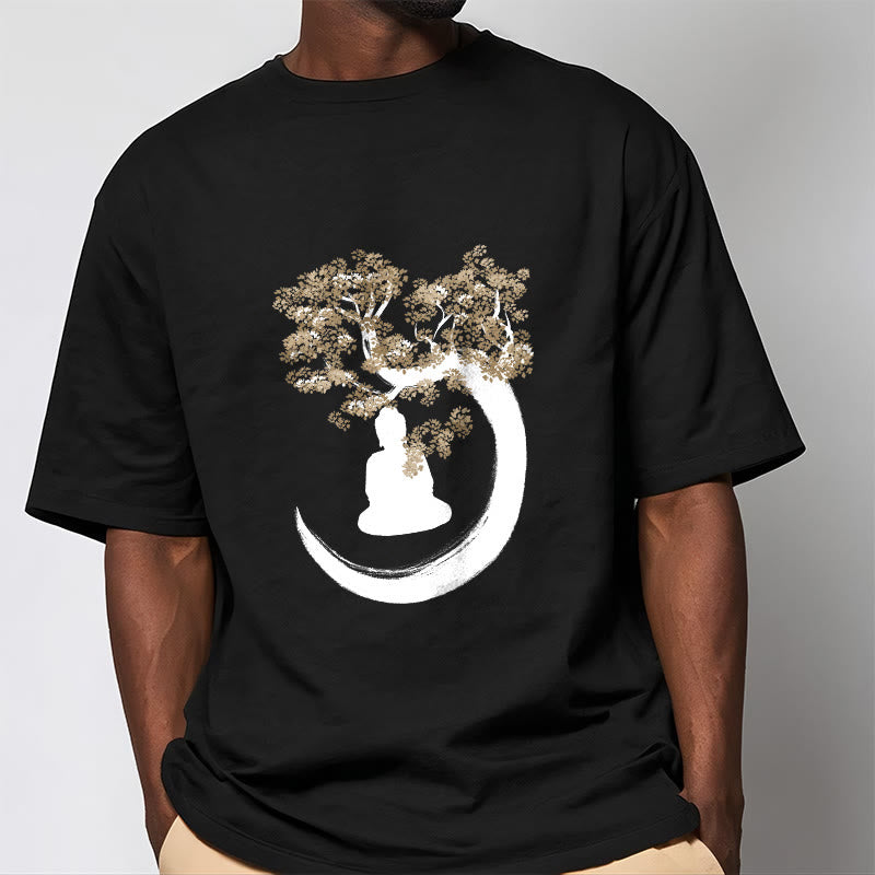 Buddha Stones Buddha Sitting Under The Tree Cotton Tee T-shirt - image 10