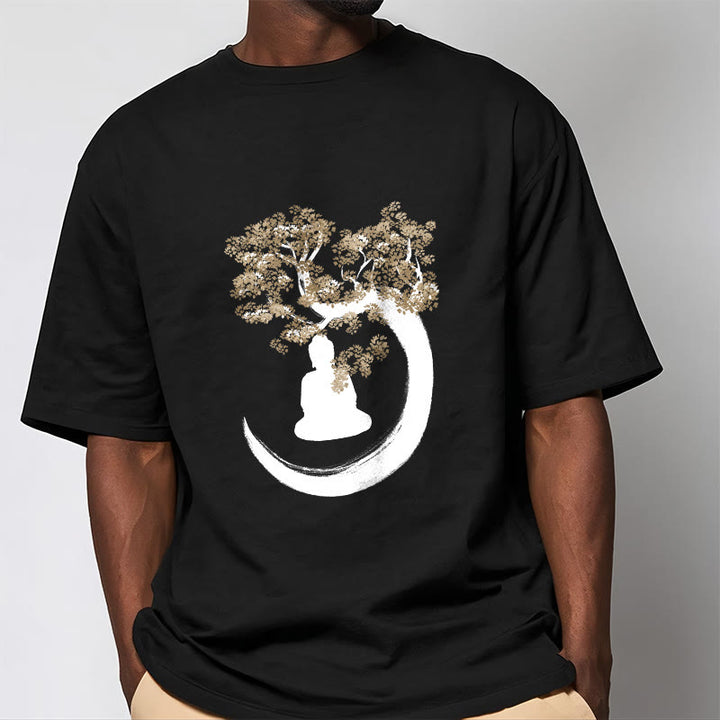 Buddha Stones Buddha Sitting Under The Tree Cotton Tee T-shirt - image 10