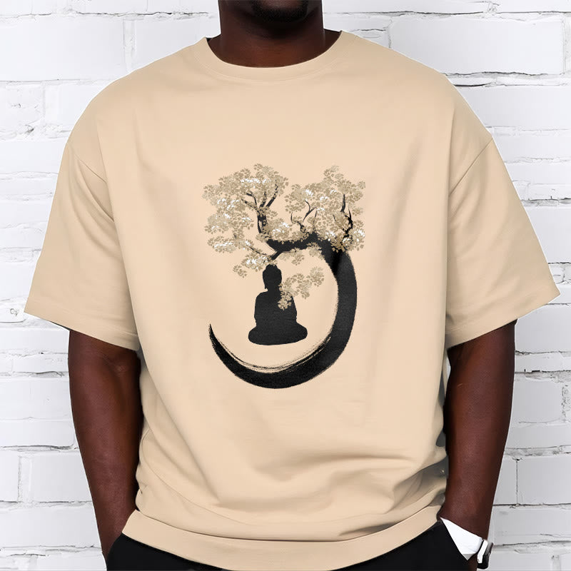 Buddha Stones Buddha Sitting Under The Tree Cotton Tee T-shirt - image 5