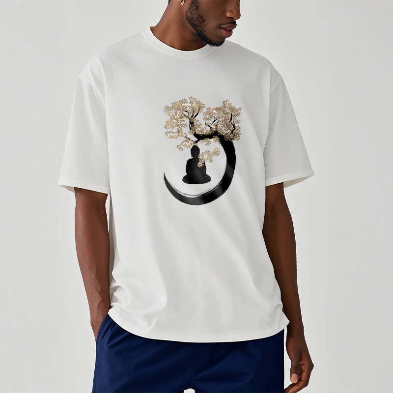 Buddha Stones Buddha Sitting Under The Tree Cotton Tee T-shirt - image 13