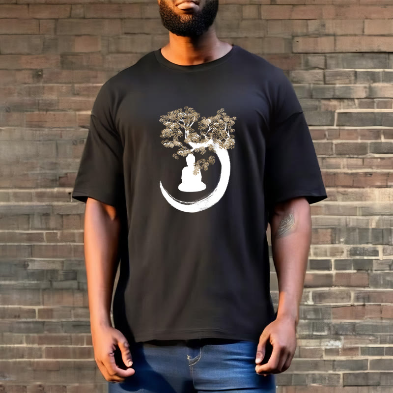 Buddha Stones Buddha Sitting Under The Tree Cotton Tee T-shirt - image 9