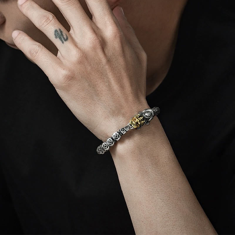 Buddha Stones 925 Sterling Silver PiXiu Copper Coins Ingot Wealth Bracelet Bangle - image 9