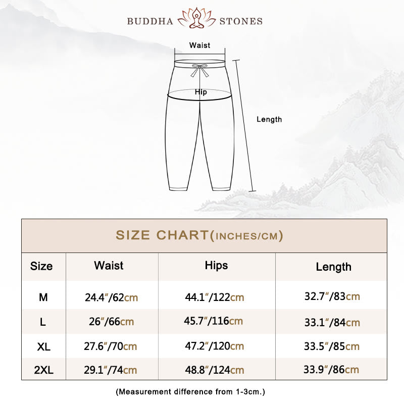 Buddha Stones Summer Small Flower Embroidery  Harem Pants With Pockets - image 6