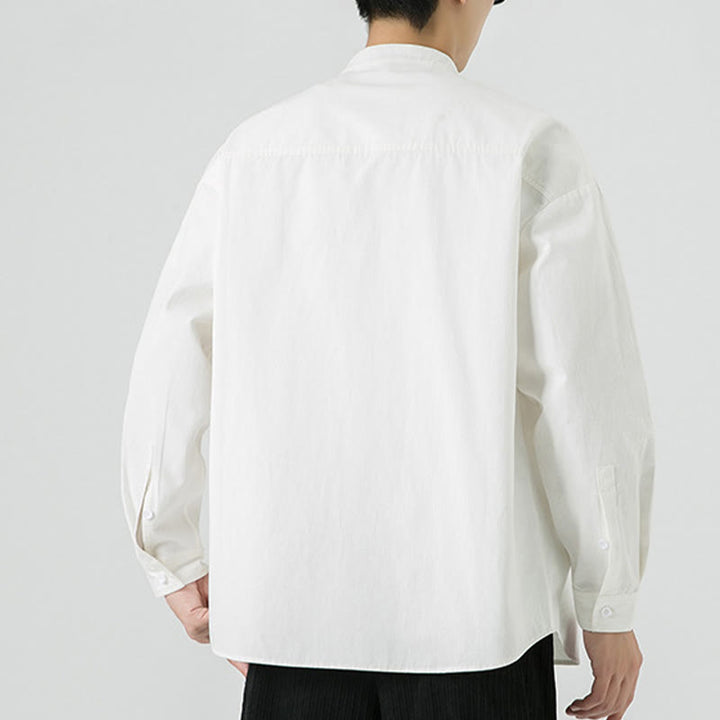 Buddha Stones Solid Color Frog-button Tang Suit Cotton Men's Jacket Shirt  - image 14