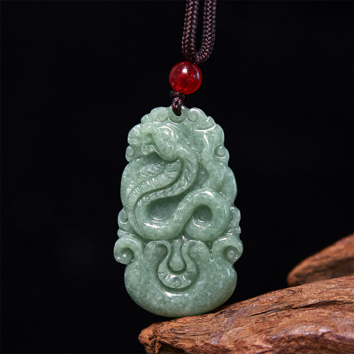 Buddha Stones Lucky Healing The Year of The Snake 2025 Jade White Crystal Red String Protection Bundle