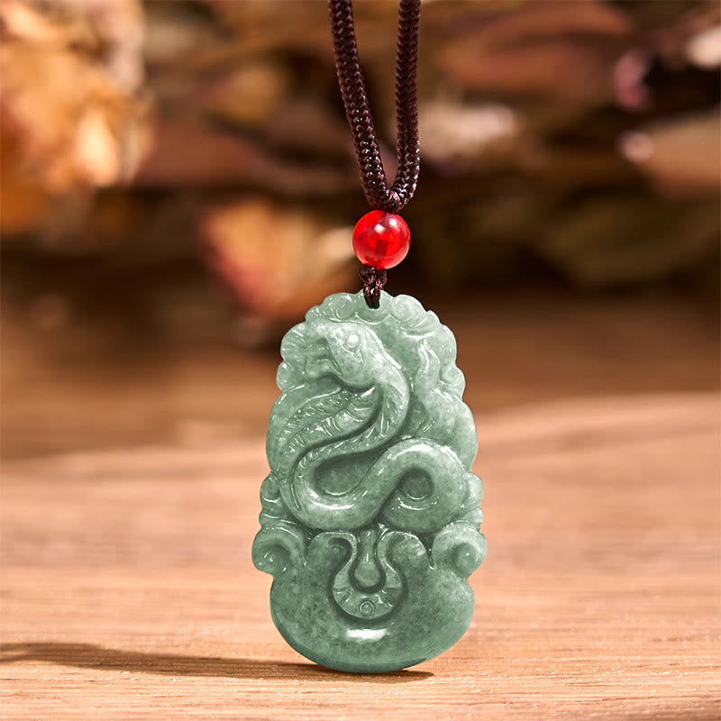 Buddha Stones Lucky Healing The Year of The Snake 2025 Jade White Crystal Red String Protection Bundle