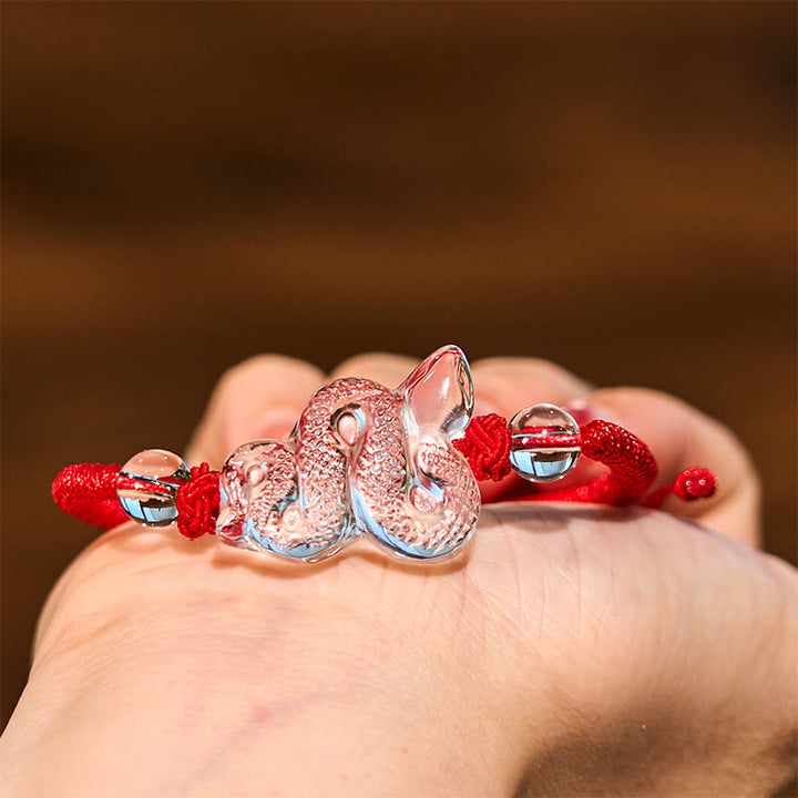 Buddha Stones Lucky Healing The Year of The Snake 2025 Jade White Crystal Red String Protection Bundle