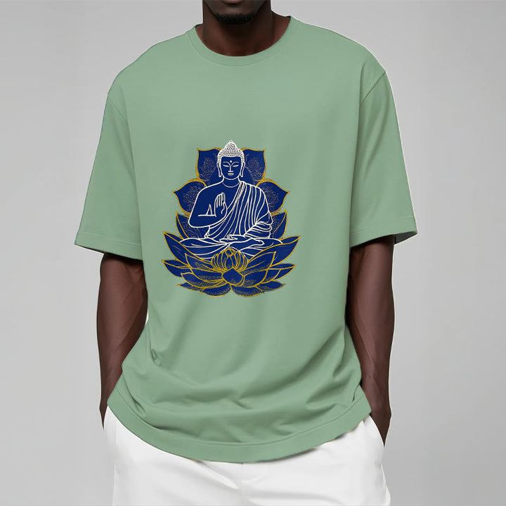 Buddha Stones Buddha Sitting On The Lotus Cotton Tee T-shirt - image 18