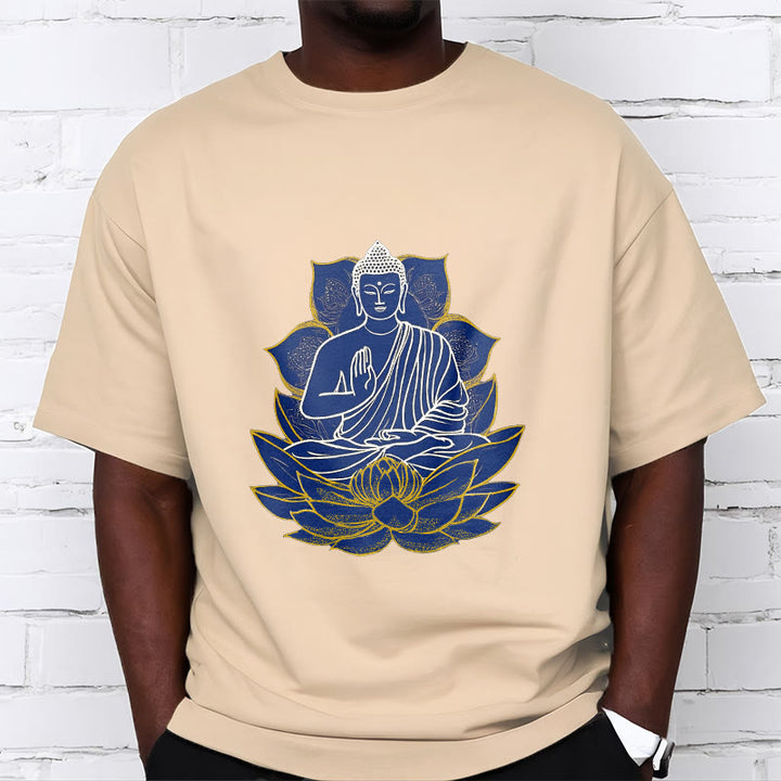 Buddha Stones Buddha Sitting On The Lotus Cotton Tee T-shirt - image 8