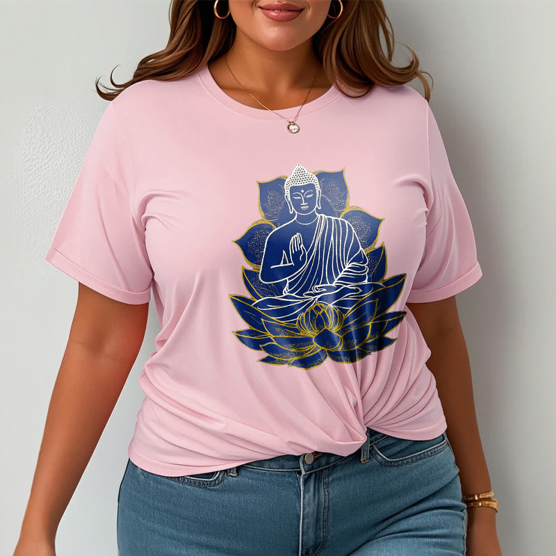 Buddha Stones Buddha Sitting On The Lotus Cotton Tee T-shirt - image 20