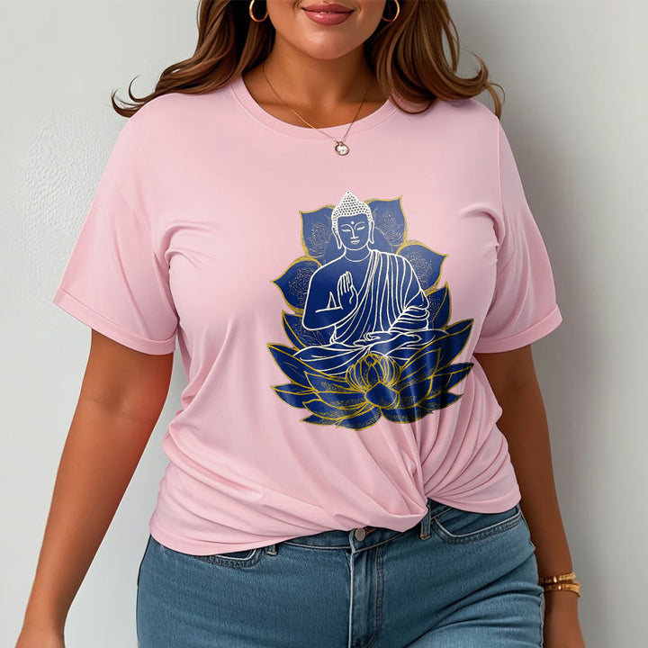Buddha Stones Buddha Sitting On The Lotus Cotton Tee T-shirt - image 20