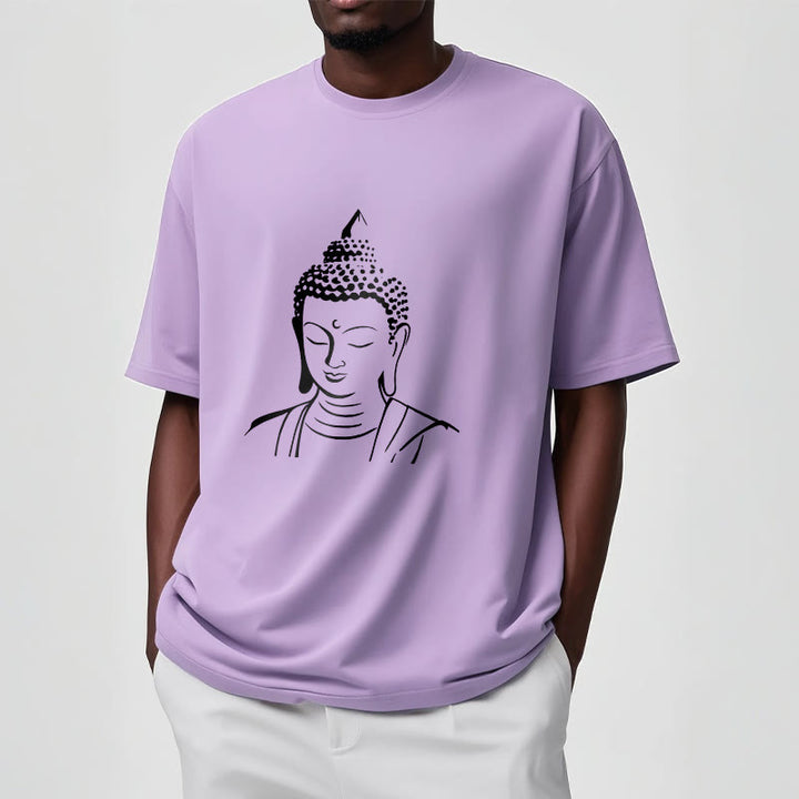 Buddha Stones Buddha Head Pattern Cotton Tee T-shirt - image 9