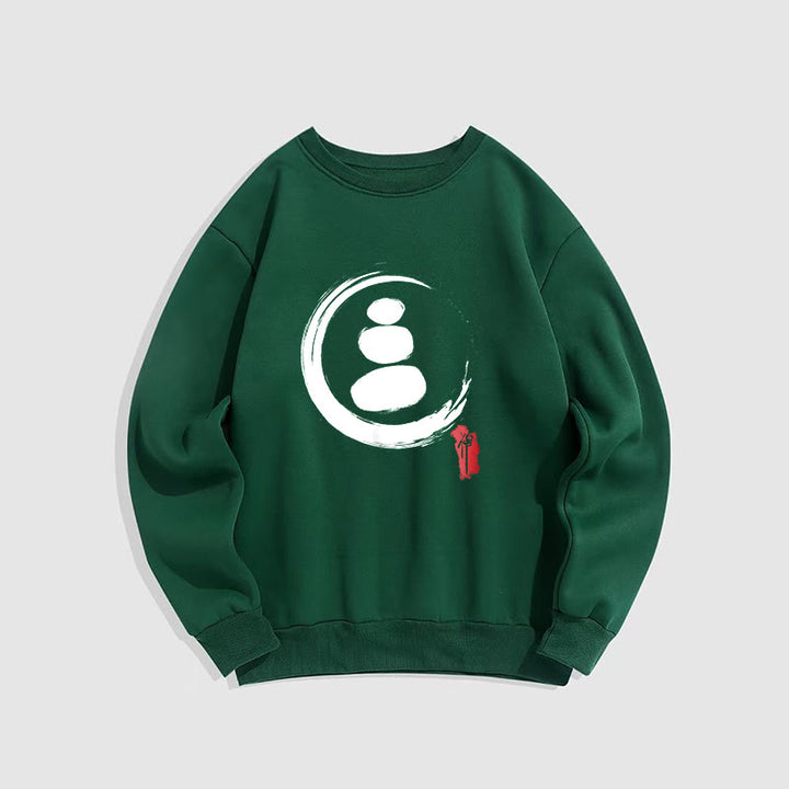 Buddha Stones Zen Circles Fleece Lined Sweatshirt