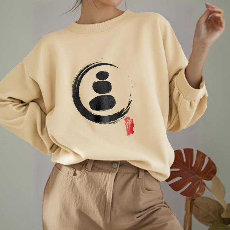 Buddha Stones Zen Circles Fleece Lined Sweatshirt