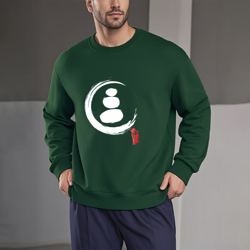 Buddha Stones Zen Circles Fleece Lined Sweatshirt