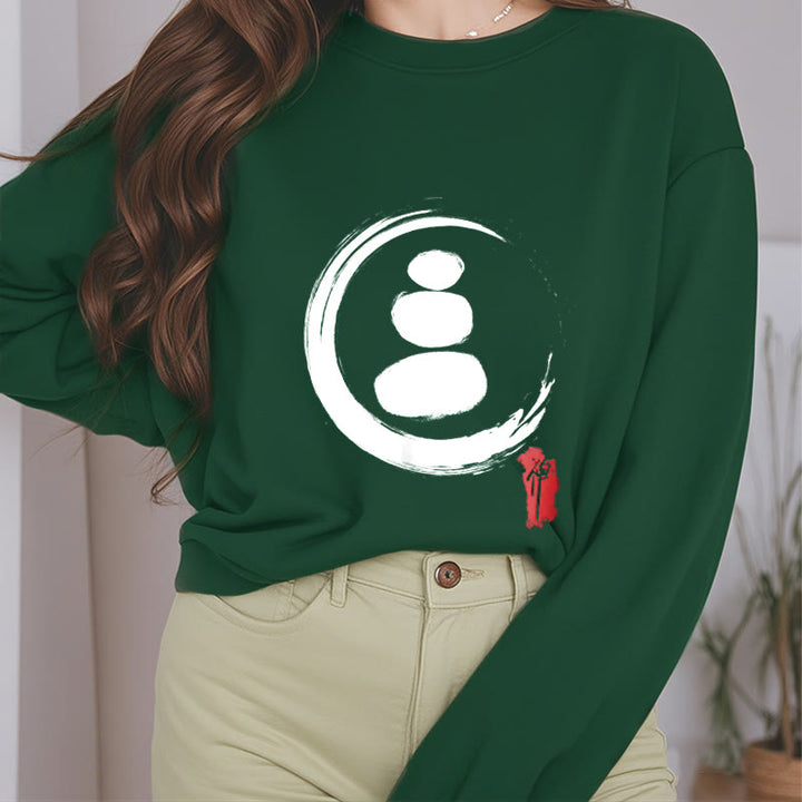 Buddha Stones Zen Circles Fleece Lined Sweatshirt