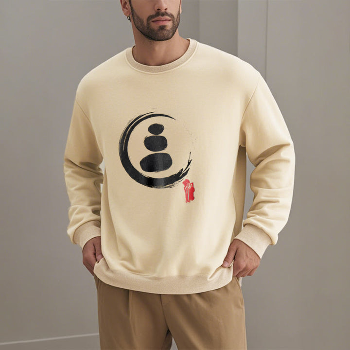 Buddha Stones Zen Circles Fleece Lined Sweatshirt