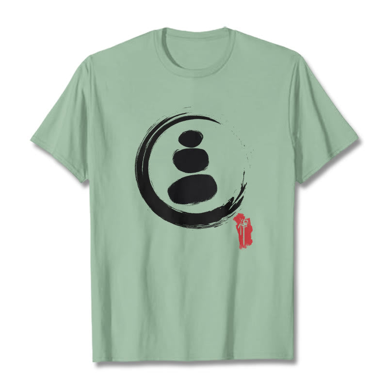 Buddha Stones Zen Circles Cotton Tee T-shirt - Pale Green - 2XL - image 18