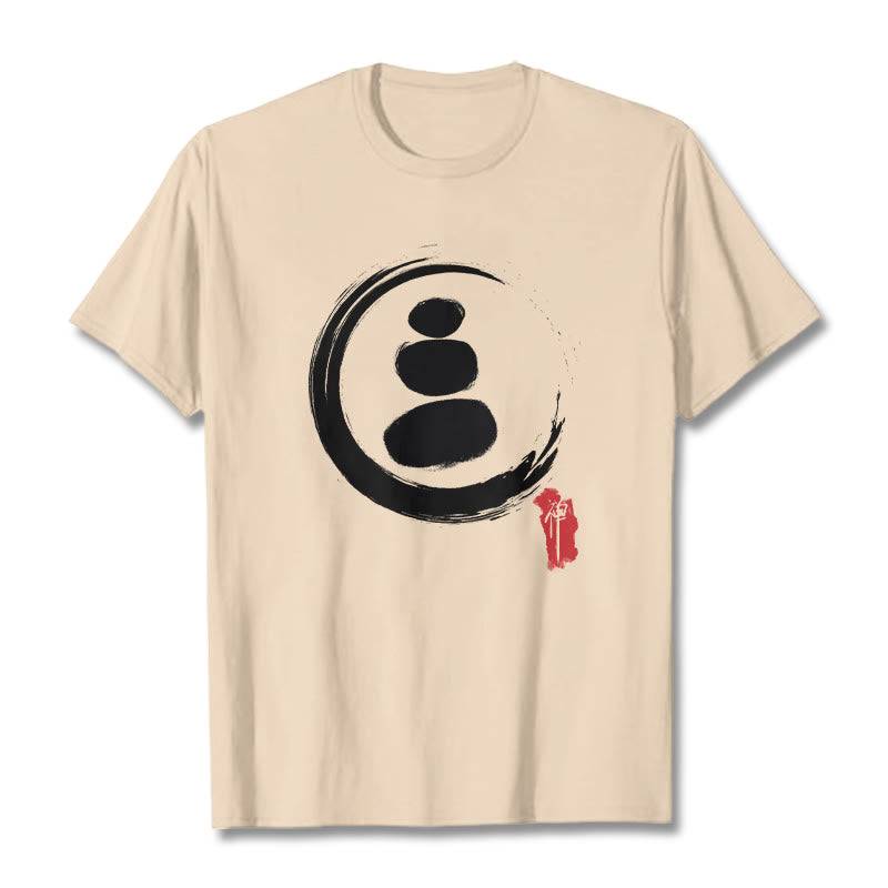 Buddha Stones Zen Circles Cotton Tee T-shirt - Bisque - 2XL - image 5