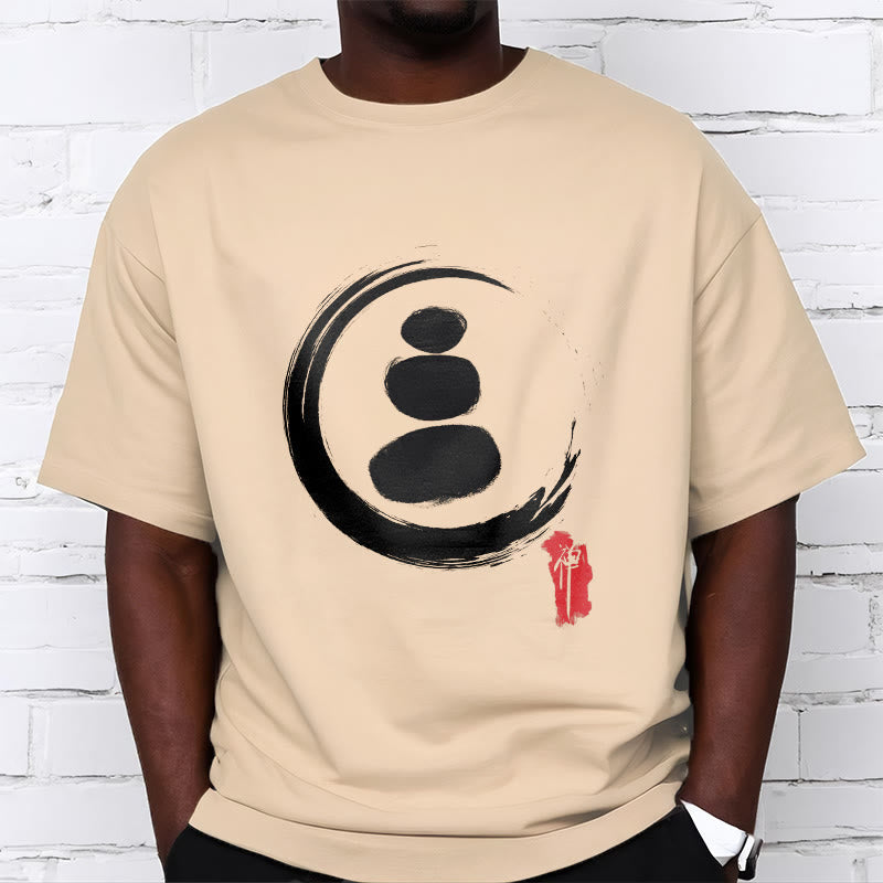 Buddha Stones Zen Circles Cotton Tee T-shirt